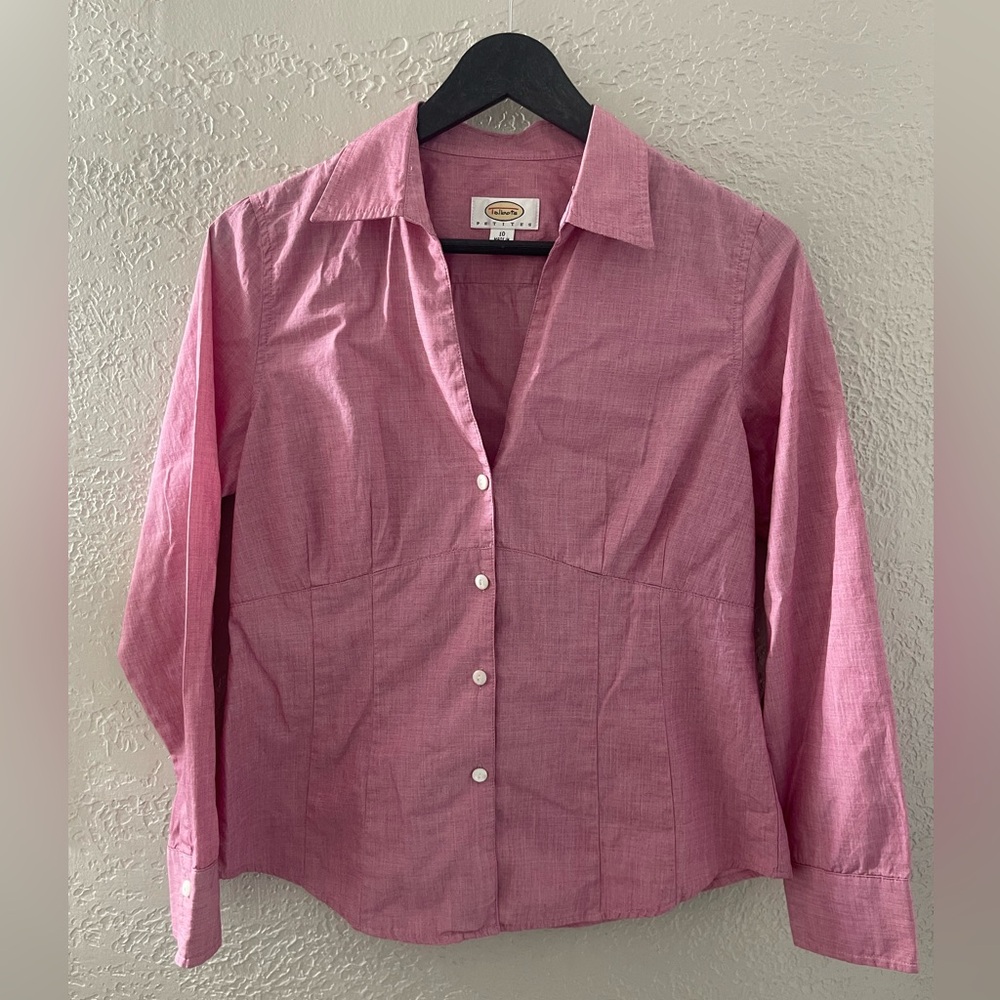 Talbots Pink Button-Down Cotton Shirt